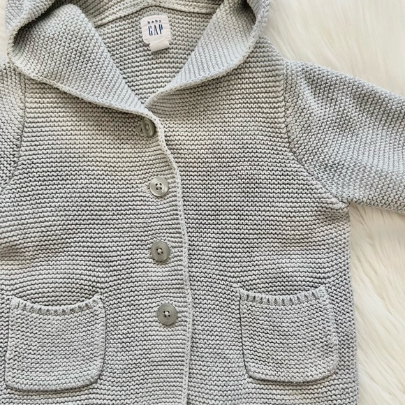 Grey knit hooded cardigan with ears - Picture 4 of 5